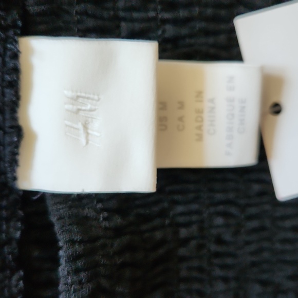 H&M Black Smocked Cami Tank Top Sz M and M&M Black Raceback Tank Top Sz L NWTs - Picture 5 of 14